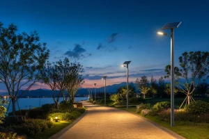 Smart-city technology illustration for solar lighting