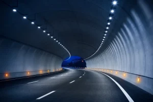 Night smart-city scene for tunnel lighting