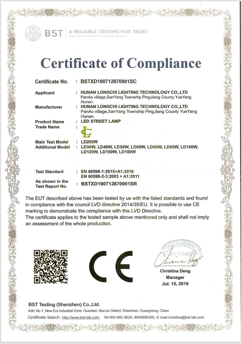 LongChi CE certification